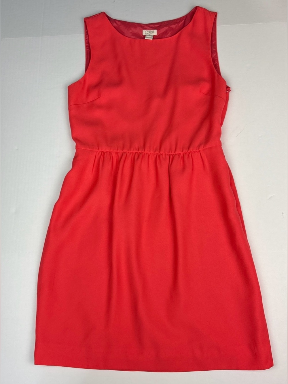 J Crew Women Size 4 Dress Orange Sleeveless Mini Polyester Career Casual Summer